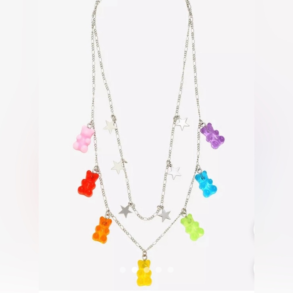 Multicolor Gummy Bear Charm Necklace